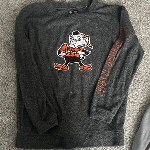 NFL Browns Gray and Orange Graphic crewneck sweatshirt